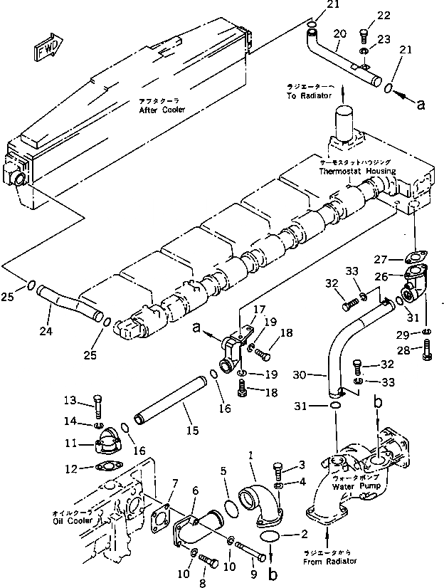 Схема запчастей Komatsu SA6D170-A-1J - ВОДН. ГИДРОЛИНИЯ ГОЛОВКА ЦИЛИНДРОВ