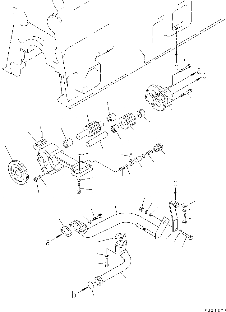 Схема запчастей Komatsu SA6D170-B-1E - СМАЗЫВ. НАСОС И ВСАСЫВ. PIPE СИСТЕМА СМАЗКИ МАСЛ. СИСТЕМА