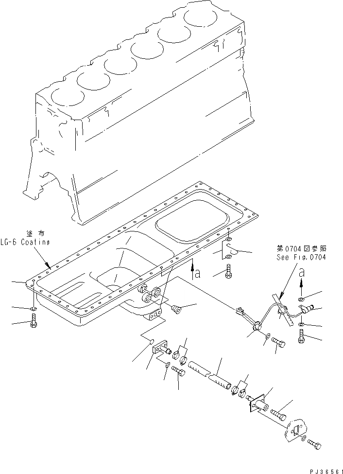 Схема запчастей Komatsu SA6D170-A-1Q - МАСЛЯНЫЙ ПОДДОН БЛОК ЦИЛИНДРОВ