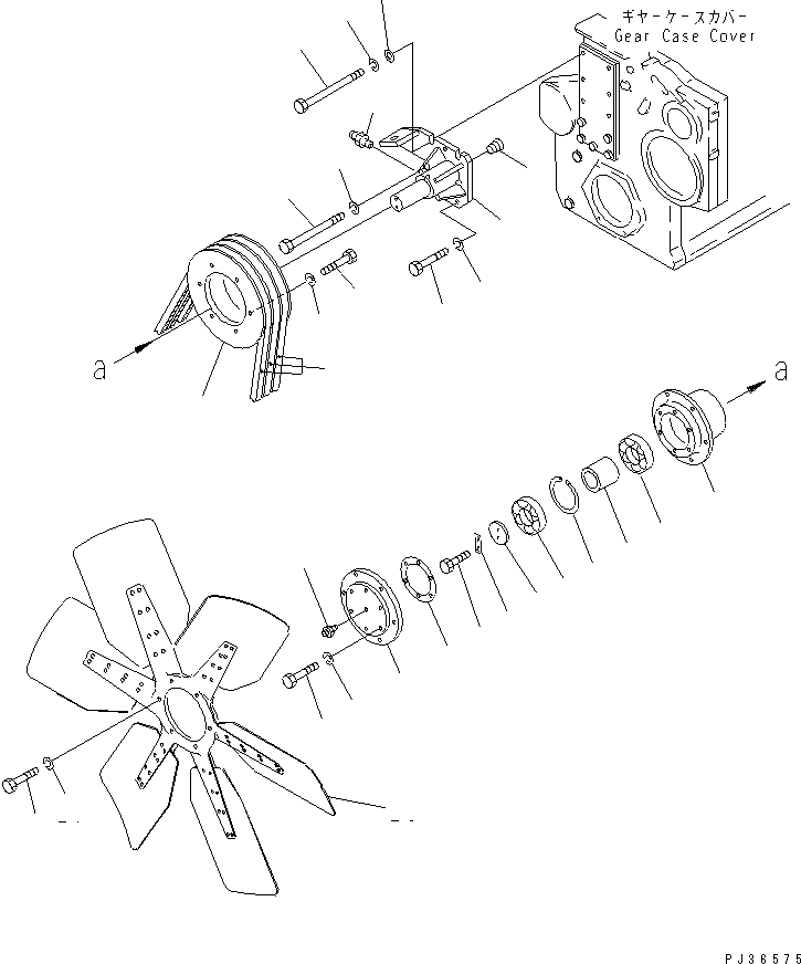 Схема запчастей Komatsu SA6D170-A-1Q - ВЕНТИЛЯТОР ОХЛАЖДЕНИЯ И КРЕПЛЕНИЕ(№-99) СИСТЕМА ОХЛАЖДЕНИЯ