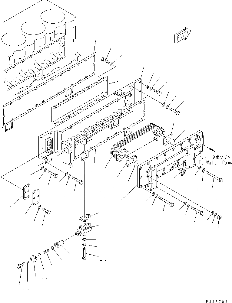 Схема запчастей Komatsu SA6D170-B-1J - СИСТЕМА СМАЗКИ МАСЛООХЛАДИТЕЛЬ СИСТЕМА СМАЗКИ МАСЛ. СИСТЕМА