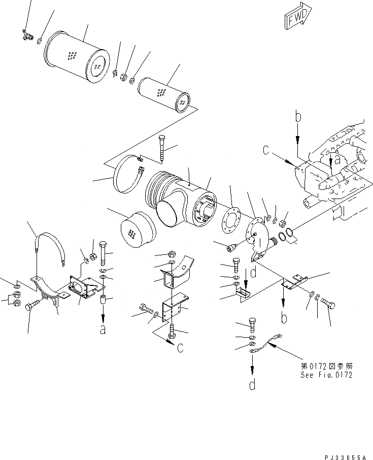 Схема запчастей Komatsu SA6D170-B-1J-R - ВОЗДУХООЧИСТИТЕЛЬ И КРЕПЛЕНИЕ (МОРОЗОУСТОЙЧИВ. СПЕЦ-Я) ГОЛОВКА ЦИЛИНДРОВ