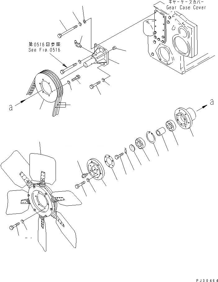 Схема запчастей Komatsu SA6D170-A-1Q-H - ВЕНТИЛЯТОР ОХЛАЖДЕНИЯ И КРЕПЛЕНИЕ (МОРОЗОУСТОЙЧИВ. СПЕЦИФИКАЦИЯ)(№-) СИСТЕМА ОХЛАЖДЕНИЯ