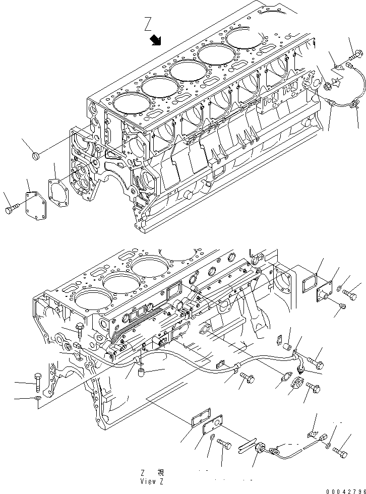 Схема запчастей Komatsu SA6D170E-3A-7 - ЗАГЛУШКА БЛОКА ЦИЛИНДРОВ И ДАТЧИК (С VEHICLE HEALTH СИСТЕМА МОНИТОРА) (ПОДОГРЕВАТЕЛЬ ХЛАДАГЕНТА СПЕЦ-Я.)(№77-) ДВИГАТЕЛЬ