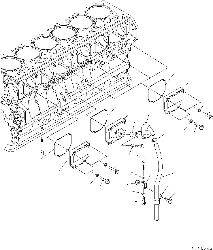 Схема запчастей Komatsu SA6D170E-3A-7 - КРЫШКА ТОЛКАТЕЛЕЙ КЛАПАНА И САПУН(№-88) ДВИГАТЕЛЬ
