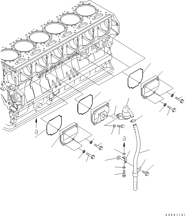 Схема запчастей Komatsu SA6D170E-3A-7 - КРЫШКА ТОЛКАТЕЛЕЙ КЛАПАНА И САПУН(№89-) ДВИГАТЕЛЬ