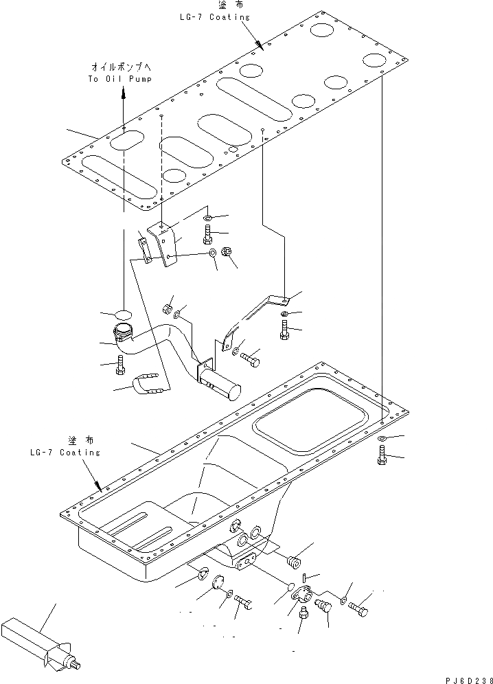 Схема запчастей Komatsu SA6D170E-3A-7 - МАСЛЯНЫЙ ПОДДОН И ВСАСЫВАЮЩИЙ ПАТРУБОК(№-9) ДВИГАТЕЛЬ