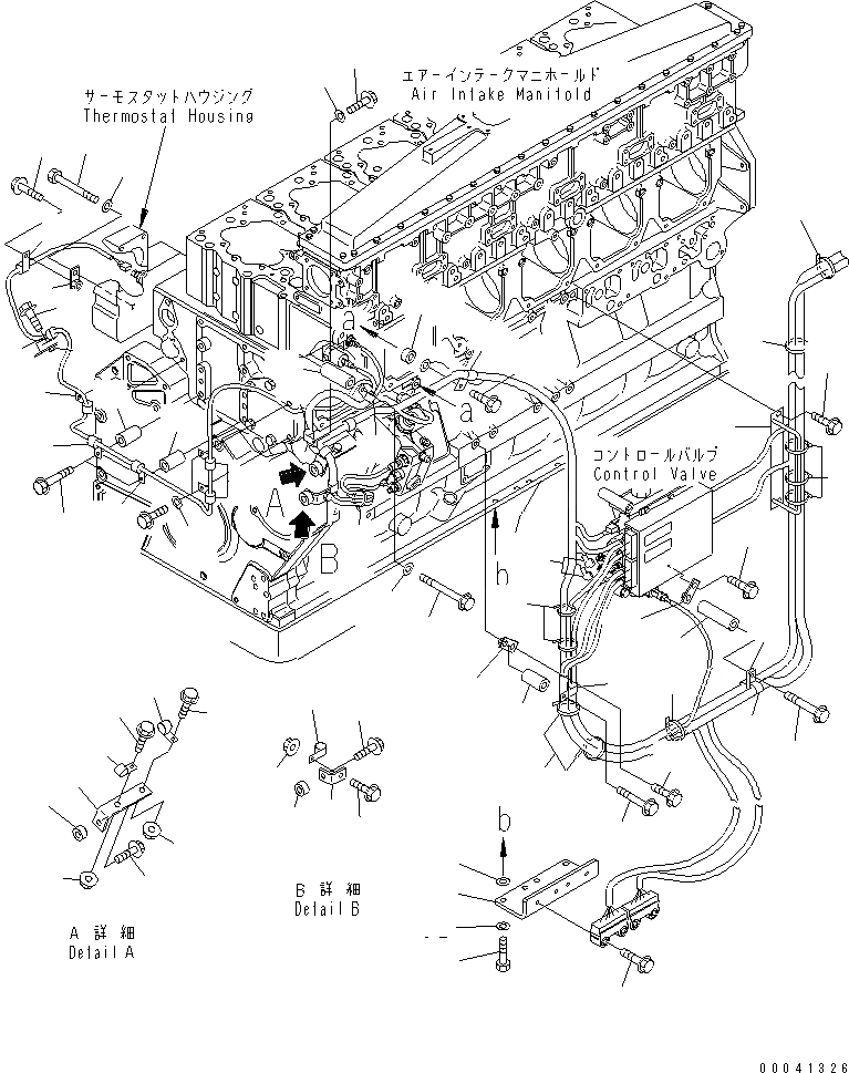 Схема запчастей Komatsu SA6D170E-3A-7 - УПРАВЛ-Е ПОДАЧ. ТОПЛИВА Э/ПРОВОДКА КРЕПЛЕНИЕ (/)(№8-) ДВИГАТЕЛЬ