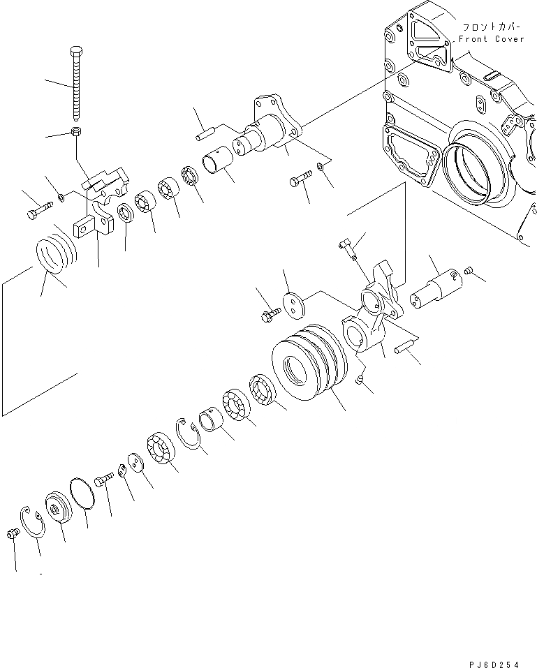 Схема запчастей Komatsu SA6D170E-3A-7 - НАТЯЖНОЙ РОЛИК (СПЕЦ-Я ДЛЯ ОЧ. ПЛОХ. ТОПЛИВА)(№7-) ДВИГАТЕЛЬ