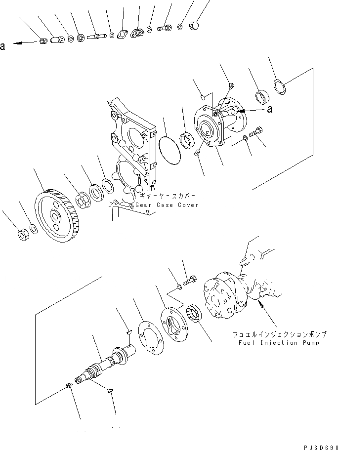 Схема запчастей Komatsu SA6D170E-2C-WD - ПРИВОД ТОПЛ. НАСОСА ДВИГАТЕЛЬ