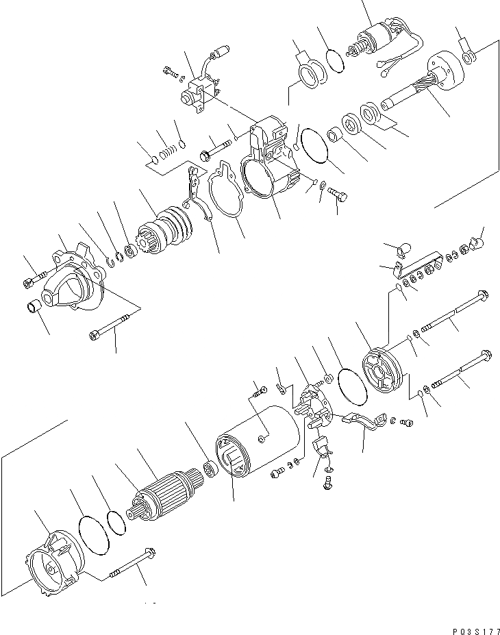 Схема запчастей Komatsu SA6D170E-2C-WD - СТАРТЕР (KW) (ВНУТР. ЧАСТИ)(№-) ДВИГАТЕЛЬ