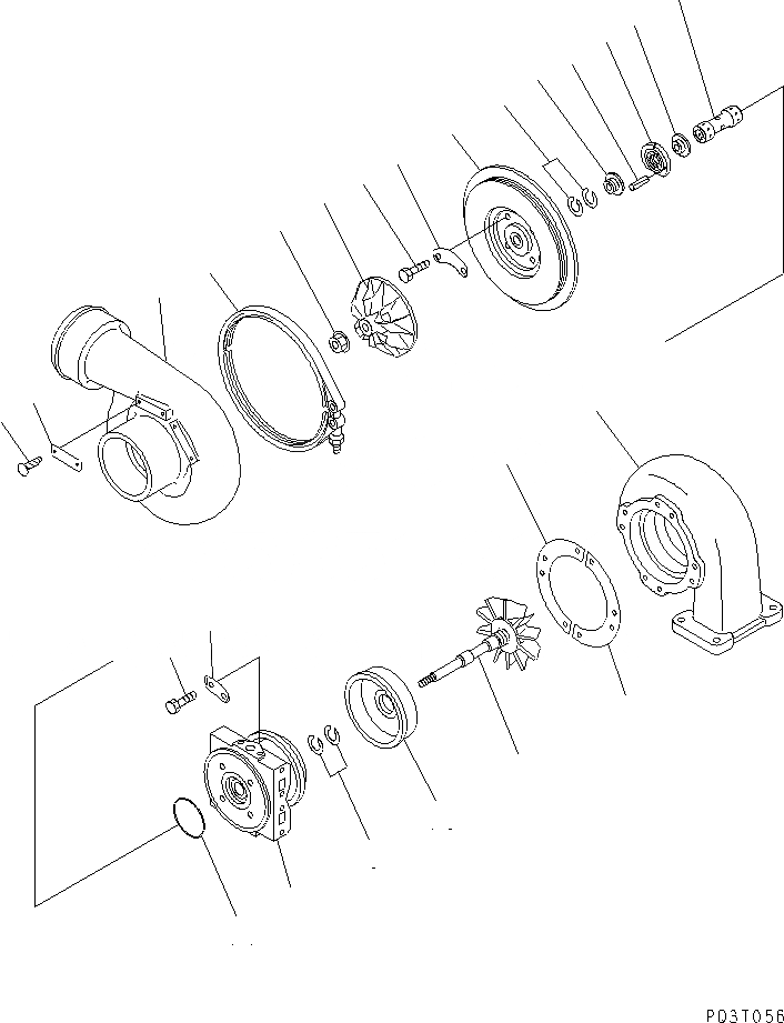 Схема запчастей Komatsu SA6D170E-2A-7 - ТУРБОНАГНЕТАТЕЛЬ (ВНУТР. ЧАСТИ)(№7-) ДВИГАТЕЛЬ