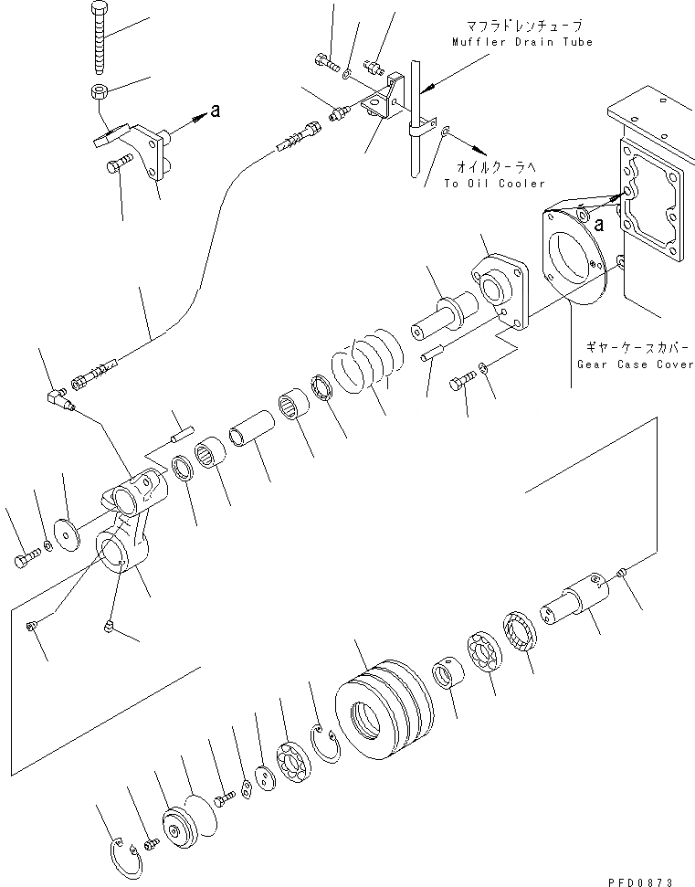 Схема запчастей Komatsu SA6D170E-2A-7 - НАТЯЖНОЙ РОЛИК(№77-) ДВИГАТЕЛЬ