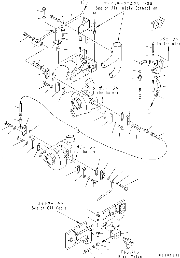 Схема запчастей Komatsu SA6D170-A-1T-7 - ТУРБОНАГНЕТАТЕЛЬ ВОДН. ГИДРОЛИНИЯ (СПЕЦ-Я ДЛЯ БОЛЬШИХ ВЫСОТ.) (ДЛЯ ИНДОНЕЗ.)(№788-97) ДВИГАТЕЛЬ