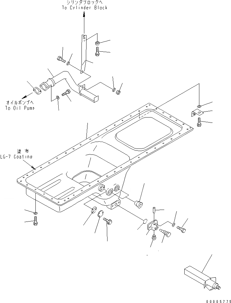 Схема запчастей Komatsu SA6D170-A-1T-7 - МАСЛЯНЫЙ ПОДДОН И ВСАСЫВАЮЩИЙ ПАТРУБОК (LESS ДАТЧИК УР-НЯ МАСЛА) (СПЕЦ-Я С МЕХАНИЧ. РЕГУЛИР.)(№7-) ДВИГАТЕЛЬ