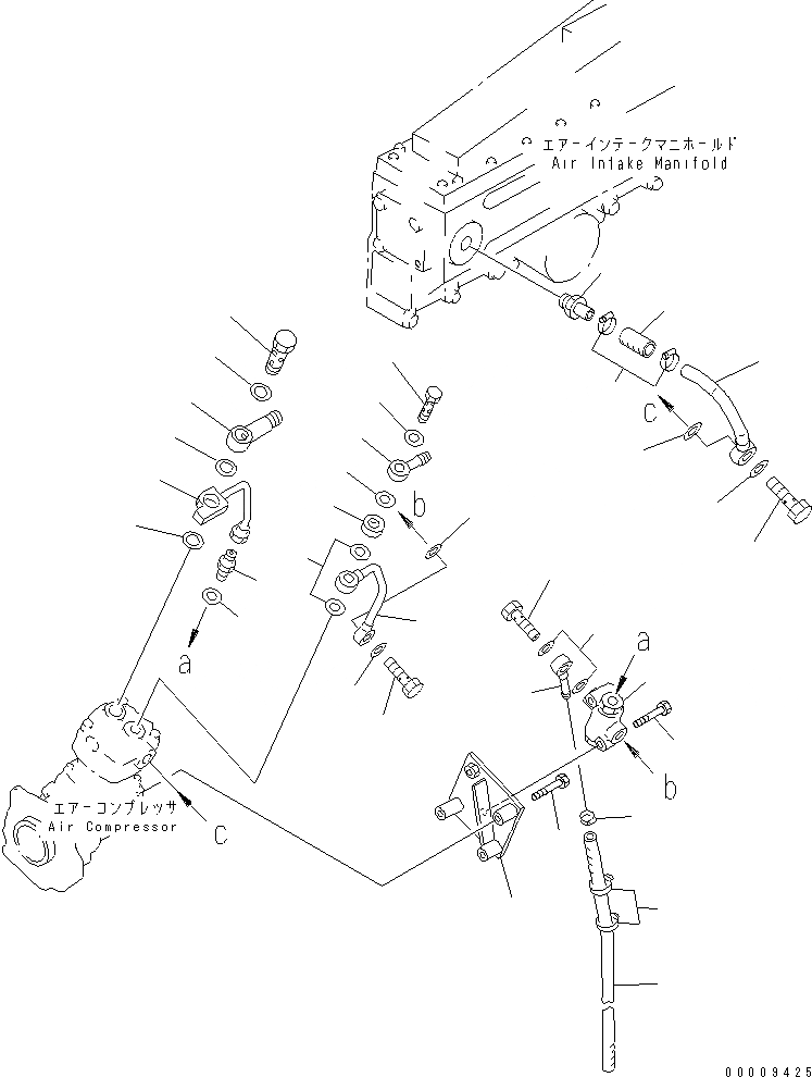 Схема запчастей Komatsu SA6D170-A-1T-7 - ЛИНИЯ КОМПРЕССОРА (/) (ВОЗД. ЛИНИЯ)(№7-) ДВИГАТЕЛЬ
