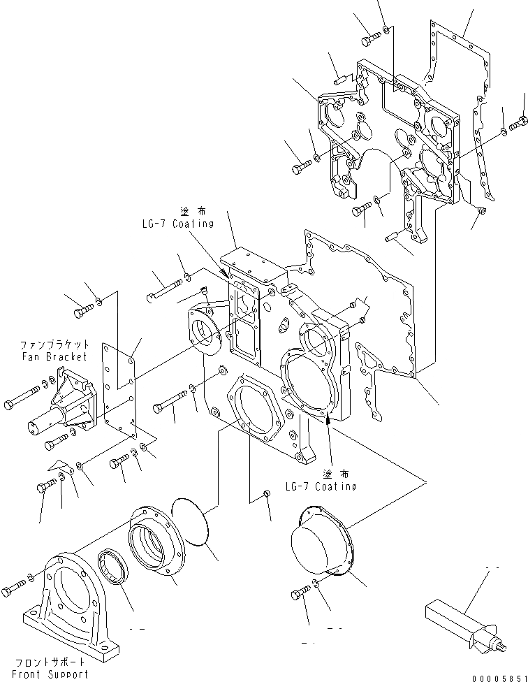 Схема запчастей Komatsu SA6D170-A-1P-7U - КОРПУС ШЕСТЕРЕНН. ПЕРЕДАЧИ И ПЕРЕДН. КРЫШКА(МЕХАНИЧЕСКИЙ НАСОС СПЕЦ-Я.)(№7-78) ДВИГАТЕЛЬ