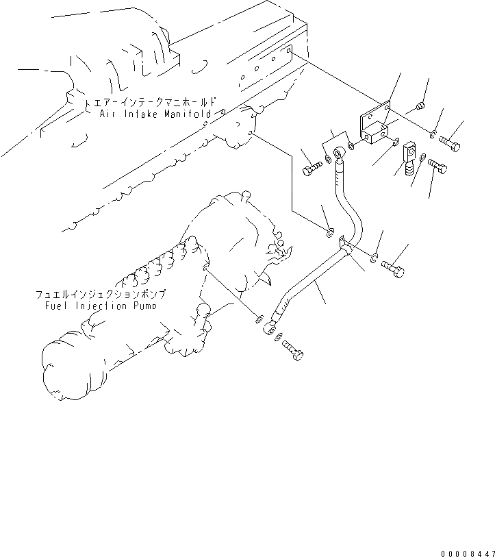 Схема запчастей Komatsu SA6D170-A-1P-7U - ВОЗВРАТ ТОПЛИВА (СПЕЦ-Я С МЕХАНИЧ. РЕГУЛИР.)(№7-) ДВИГАТЕЛЬ
