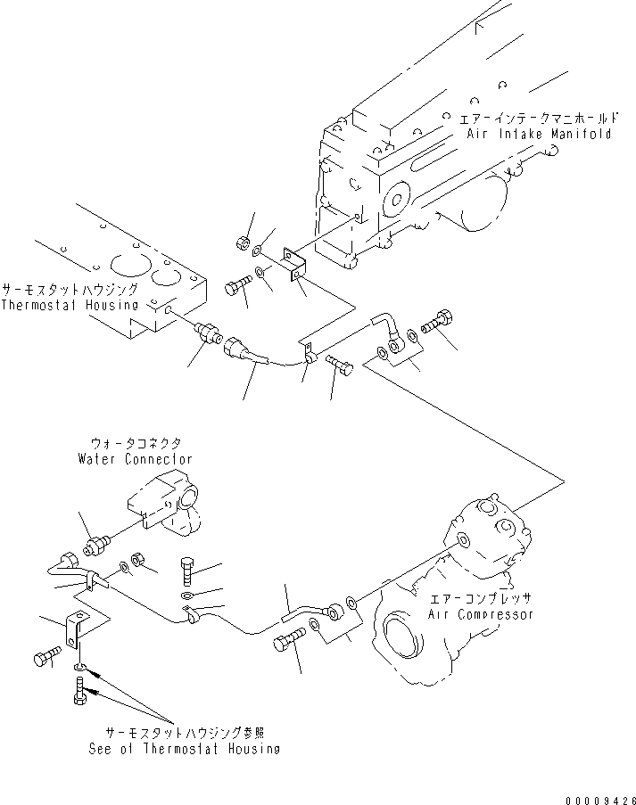 Схема запчастей Komatsu SA6D170-A-1P-7U - ЛИНИЯ КОМПРЕССОРА (/) (ВОДН. ЛИНИЯ)(№7-) ДВИГАТЕЛЬ