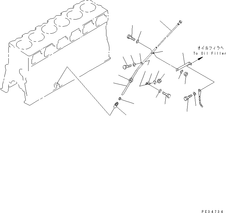 Схема запчастей Komatsu SA6D170E-2A-7D - МАСЛ. ЩУП (С МАСЛ. ОБОГРЕВАТЕЛЬ.)(№7-) ДВИГАТЕЛЬ