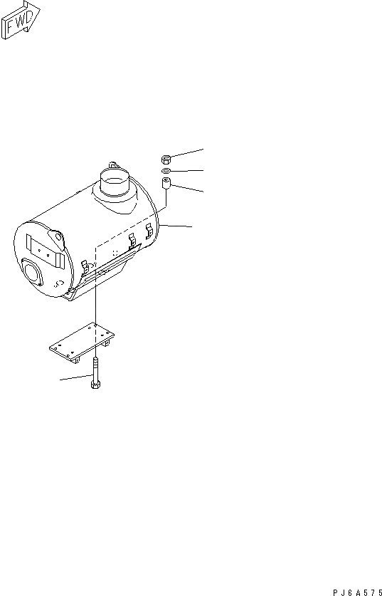Схема запчастей Komatsu SA6D170E-2A-7D - ГЛУШИТЕЛЬ(№97-) ДВИГАТЕЛЬ