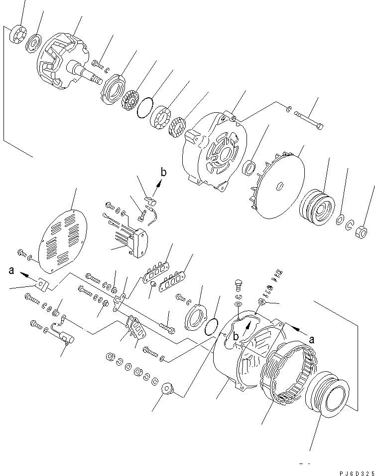 Схема запчастей Komatsu SA6D170E-3A-7 - ГЕНЕРАТОР (7A) (ВНУТР. ЧАСТИ)(№-) ДВИГАТЕЛЬ