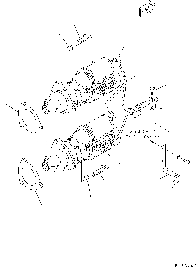 Схема запчастей Komatsu SA6D170E-3A-7 - СТАРТЕР MOБЛОКNG (7.KW)(№-) ДВИГАТЕЛЬ