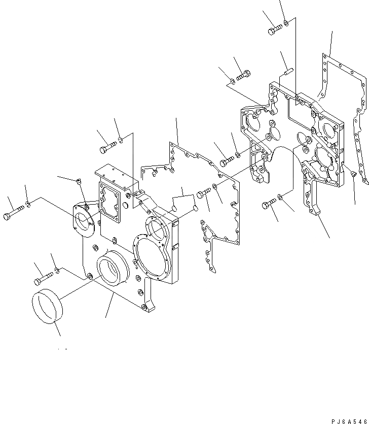 Схема запчастей Komatsu SA6D170E-2B-7 - ПЕРЕДН. COVER(№99-) ДВИГАТЕЛЬ