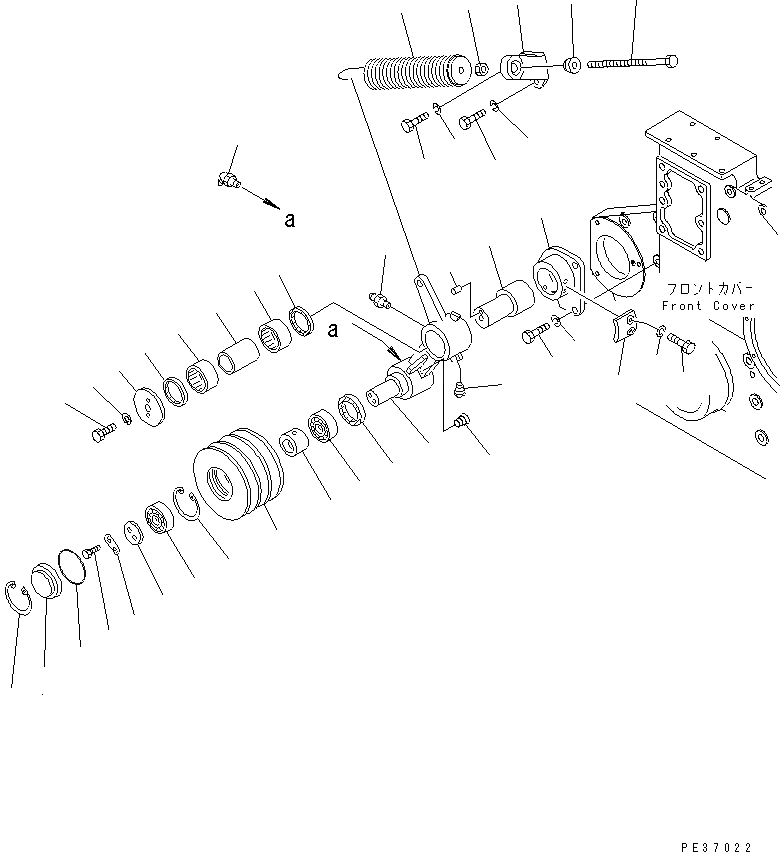 Схема запчастей Komatsu SA6D170E-2B-7 - НАТЯЖНОЙ РОЛИК(№7-) ДВИГАТЕЛЬ