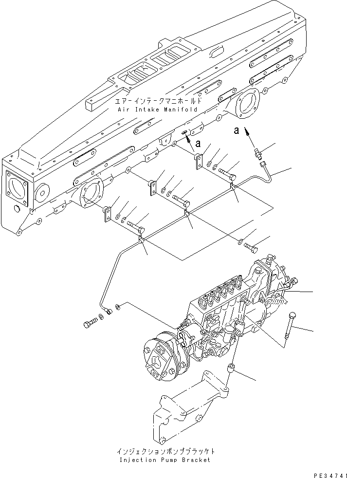 Схема запчастей Komatsu SA6D170E-2A-7 - КРЕПЛЕНИЕ ТОПЛ. НАСОСА(№7-) ДВИГАТЕЛЬ