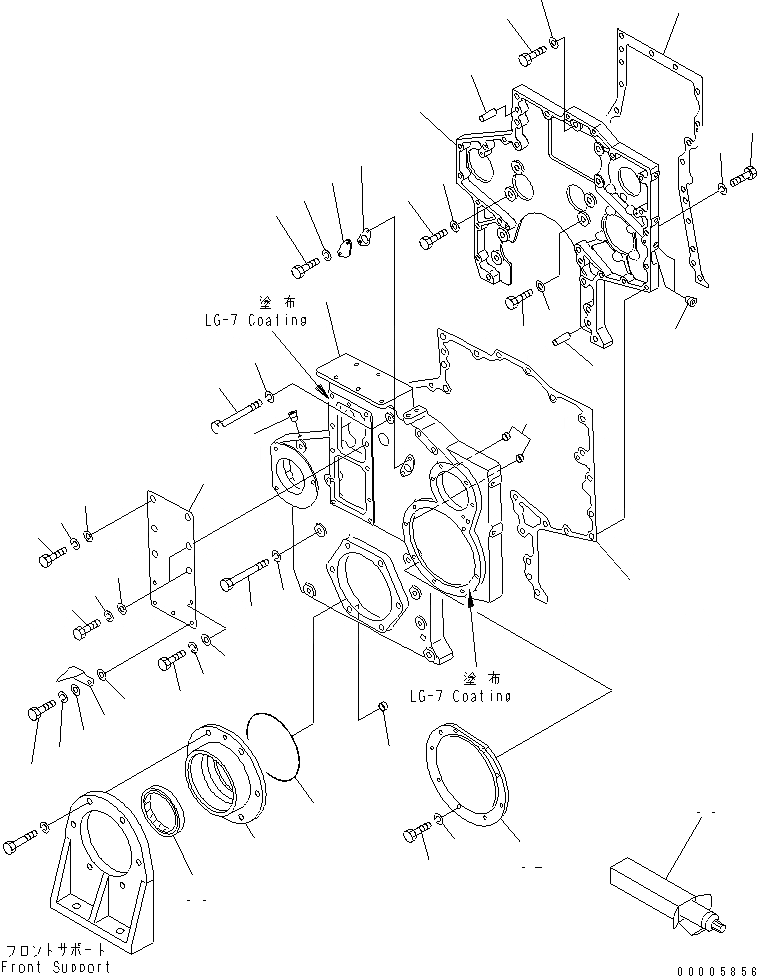 Схема запчастей Komatsu SA6D170-B-1F-7 - КОРПУС ШЕСТЕРЕНН. ПЕРЕДАЧИ И ПЕРЕДН. COVER(№79-99) ДВИГАТЕЛЬ