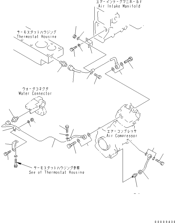 Схема запчастей Komatsu SA6D170-B-1F-7S - ЛИНИЯ КОМПРЕССОРА (/) (ВОДН. И СИСТЕМА СМАЗКИ)(№7-) ДВИГАТЕЛЬ