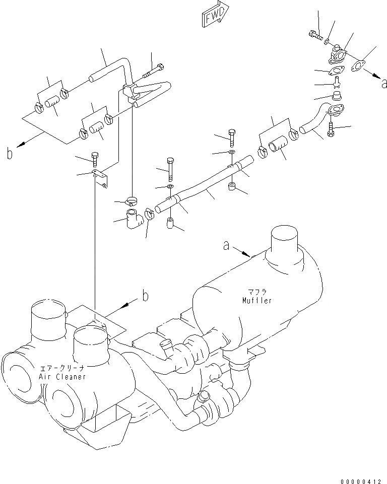 Схема запчастей Komatsu SA6D170-A-1Q-7 - ЭЖЕКТОР ВЫХЛОПНЫХ ГАЗОВ(№7-) ДВИГАТЕЛЬ