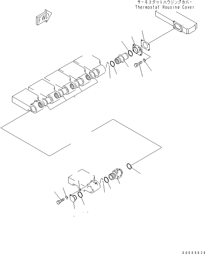 Схема запчастей Komatsu SA6D170-A-1Q-7 - ВОДЯНОЙ КОЛЛЕКТОР(№7-) ДВИГАТЕЛЬ