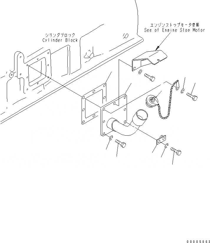 Схема запчастей Komatsu SA6D170-A-1Q-7 - МАСЛОНАЛИВНОЙ ПАТРУБОК(№7-) ДВИГАТЕЛЬ