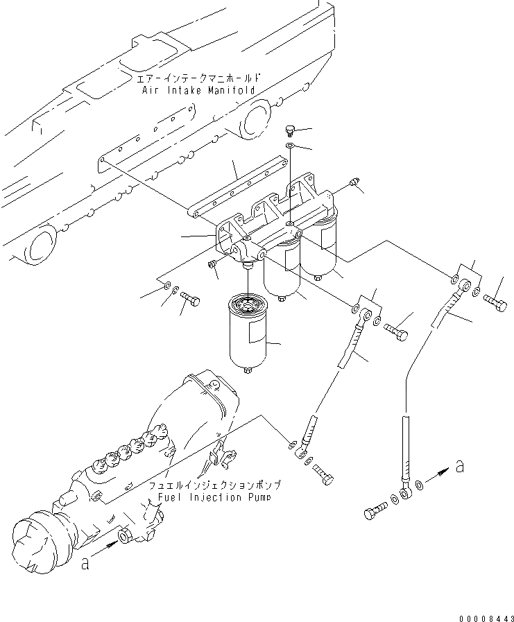 Схема запчастей Komatsu SA6D170-A-1Q-7 - ТОПЛИВН. ФИЛЬТР. И ТОПЛИВОПРОВОД. (ДЛЯ WA7-)(№7-) ДВИГАТЕЛЬ