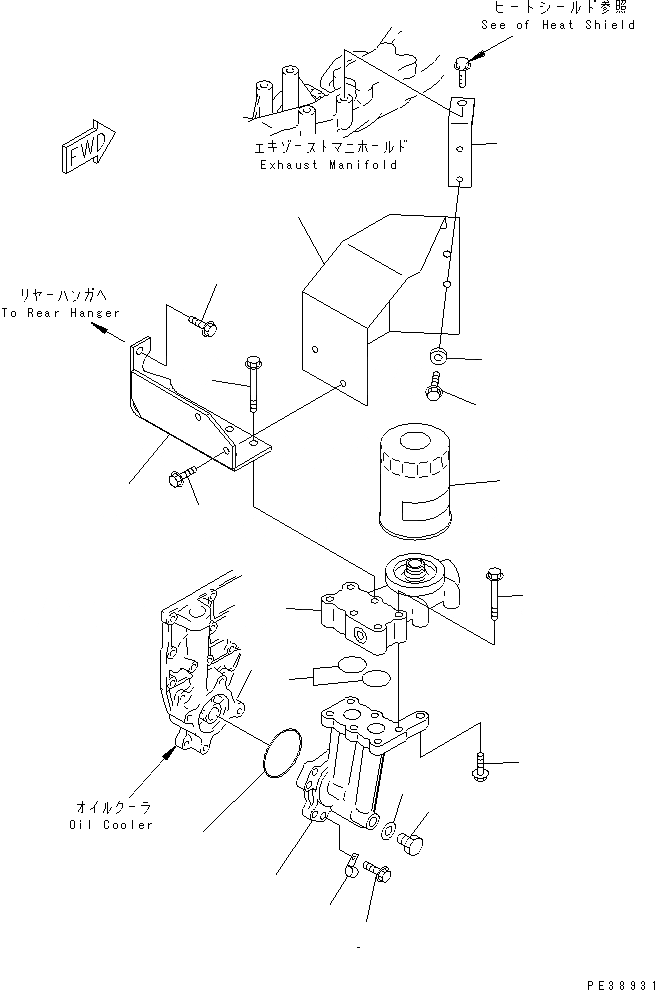 Схема запчастей Komatsu SA6D95L-1J - МАСЛ. ФИЛЬТР(№87-97) ДВИГАТЕЛЬ