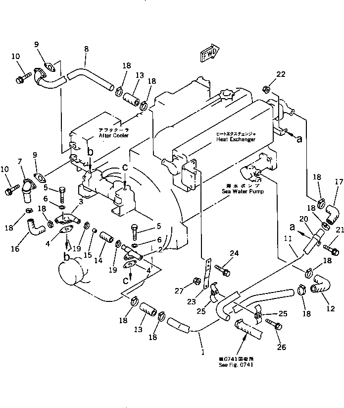 Схема запчастей Komatsu SA6D95L-1G - SEA ВОДН. ГИДРОЛИНИЯ ГОЛОВКА ЦИЛИНДРОВ