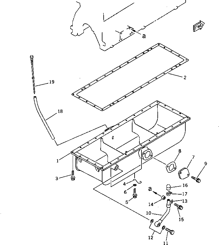 Схема запчастей Komatsu SA6D95L-1G - МАСЛЯНЫЙ ПОДДОН БЛОК ЦИЛИНДРОВ