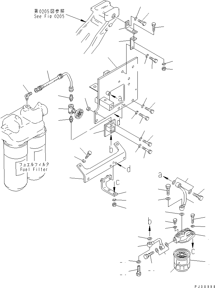 Схема запчастей Komatsu SA8V170-1A - СИСТЕМА ПОДОГРЕВА ВПУСКН. КОЛЛЕКТОРА (/) ТОПЛИВН. СИСТЕМА