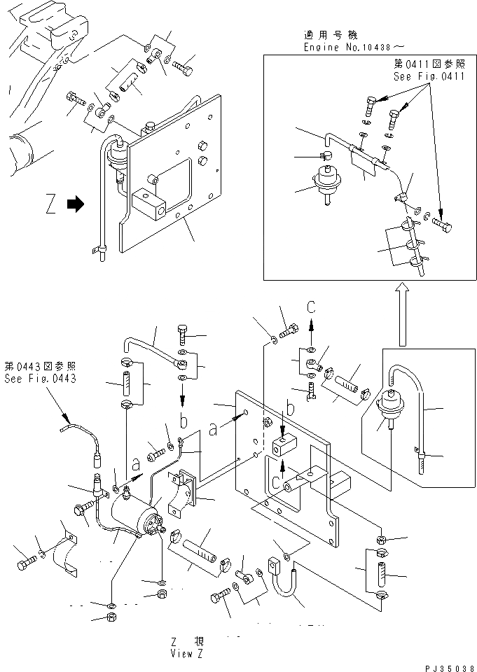 Схема запчастей Komatsu SA8V170-1A - СИСТЕМА ПОДОГРЕВА ВПУСКН. КОЛЛЕКТОРА (/)(№-) ТОПЛИВН. СИСТЕМА