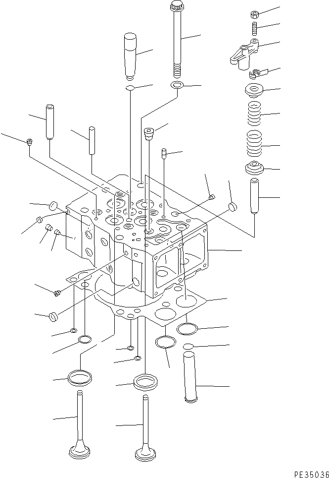 Схема запчастей Komatsu SA8V170-1C - ГОЛОВКА ЦИЛИНДРОВ(№-) ГОЛОВКА ЦИЛИНДРОВ