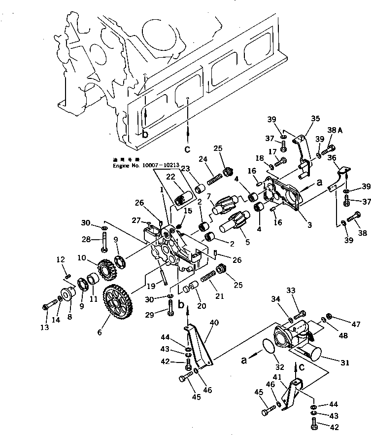 Схема запчастей Komatsu SA8V170-1B - СМАЗЫВ. НАСОС И ВСАСЫВ. PIPE СИСТЕМА СМАЗКИ МАСЛ. СИСТЕМА