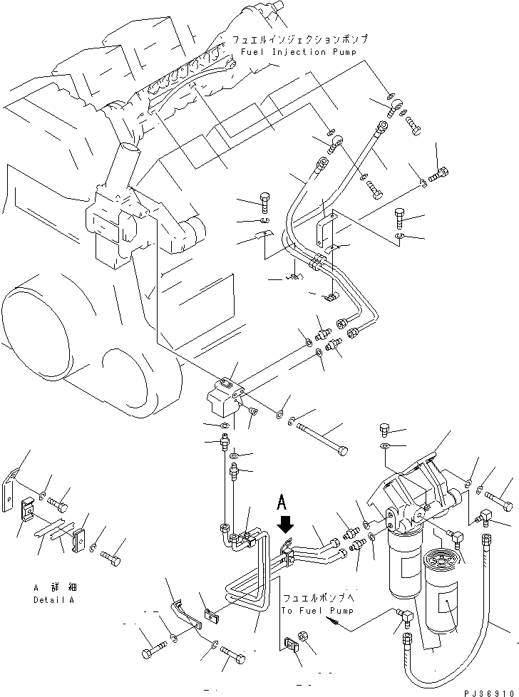 Схема запчастей Komatsu SA8V170-1B - ТОПЛИВН. ФИЛЬТР. И ТРУБЫ(№9-) ТОПЛИВН. СИСТЕМА