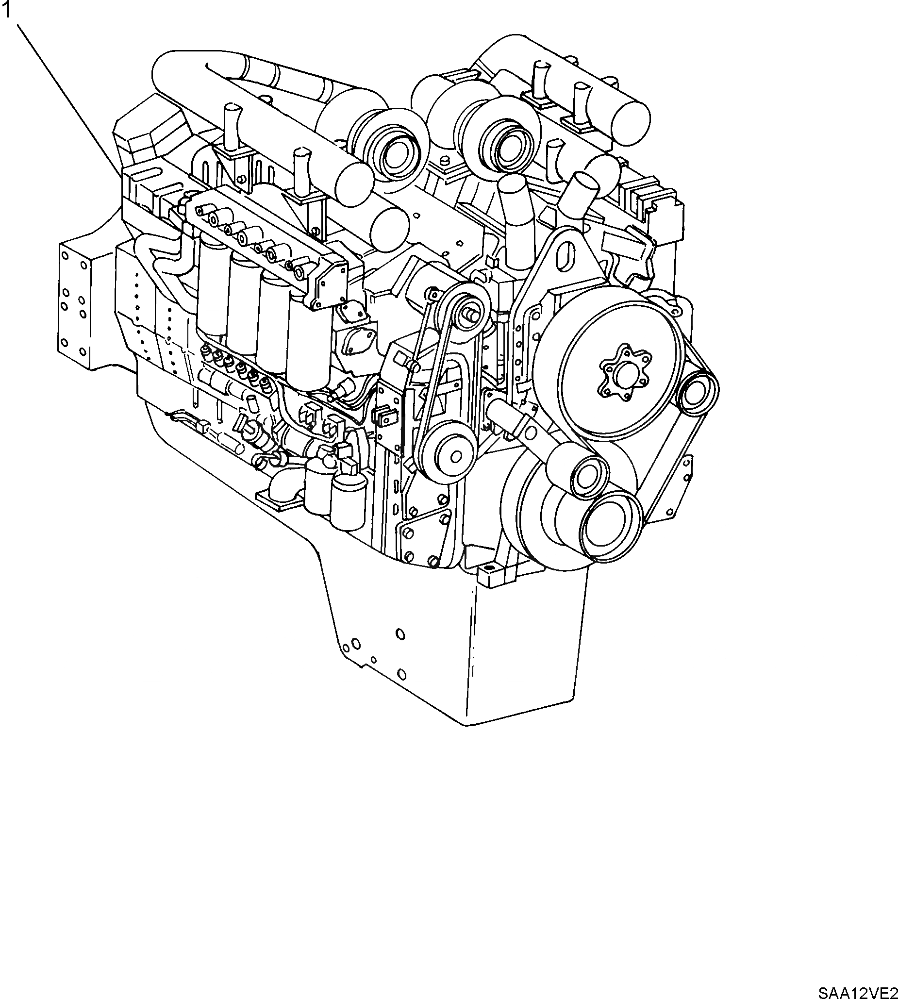 Схема запчастей Komatsu SAA12V140Z-E2-90 - ДВИГАТЕЛЬ COMPLETE И SERVICE(№79-) ДВИГАТЕЛЬ