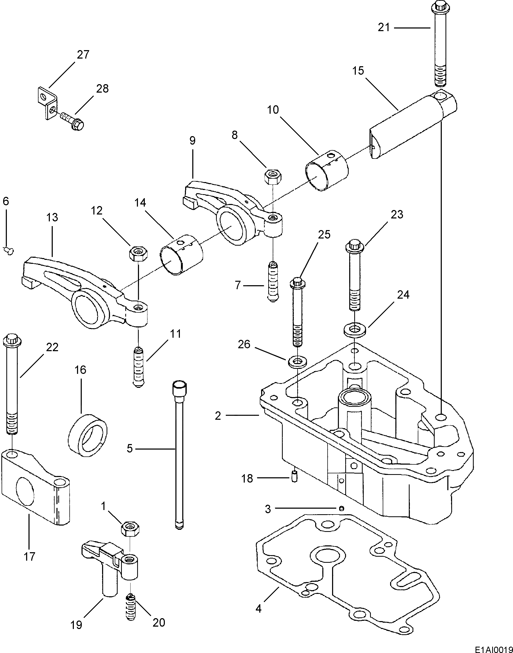 Схема запчастей Komatsu SAA12V140Z-E2-80 - РЫЧАГ КОРОМЫСЛА ДВИГАТЕЛЬ