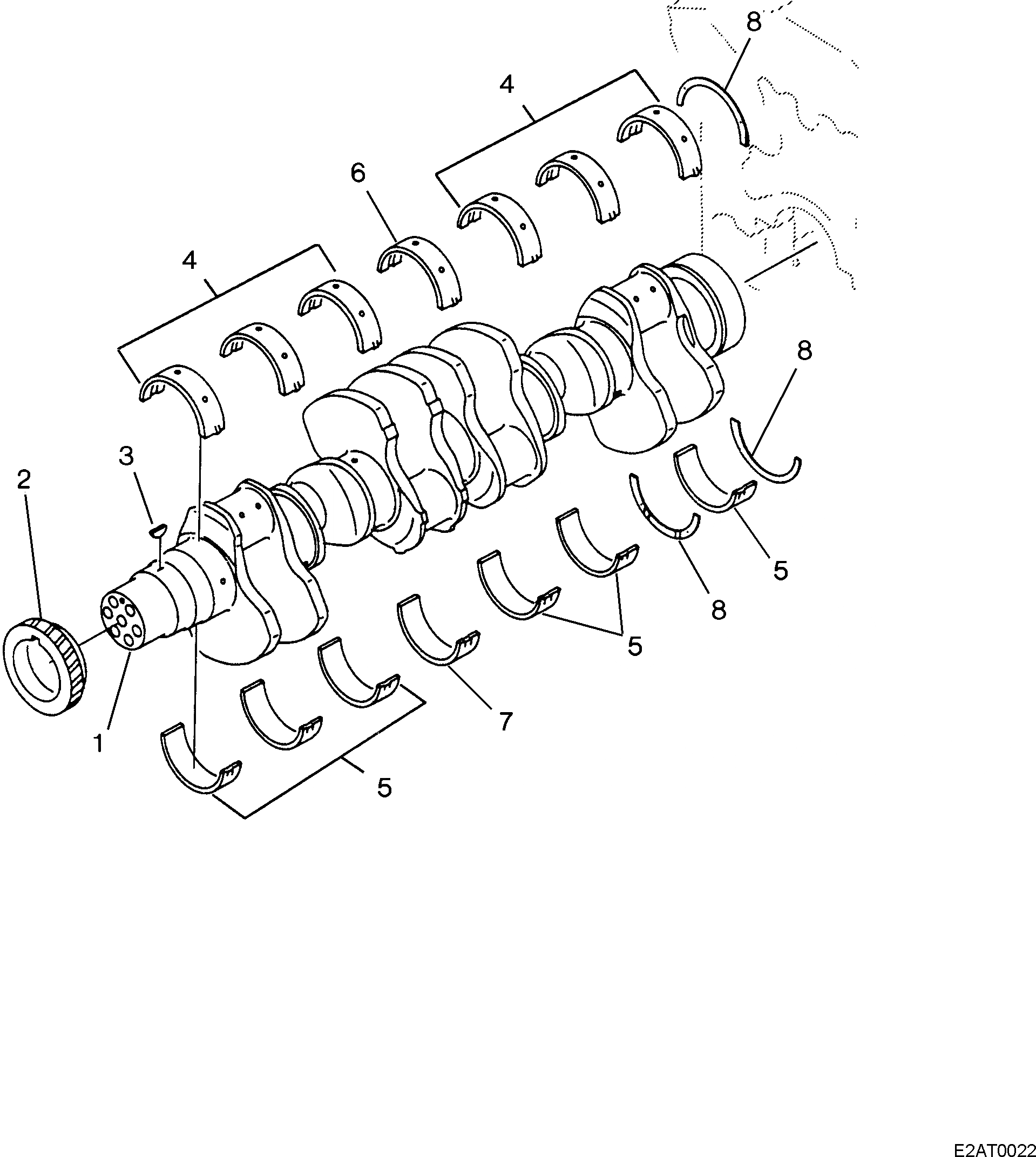 Схема запчастей Komatsu SAA12V140Z-E2-80 - КОЛЕНВАЛ ДВИГАТЕЛЬ