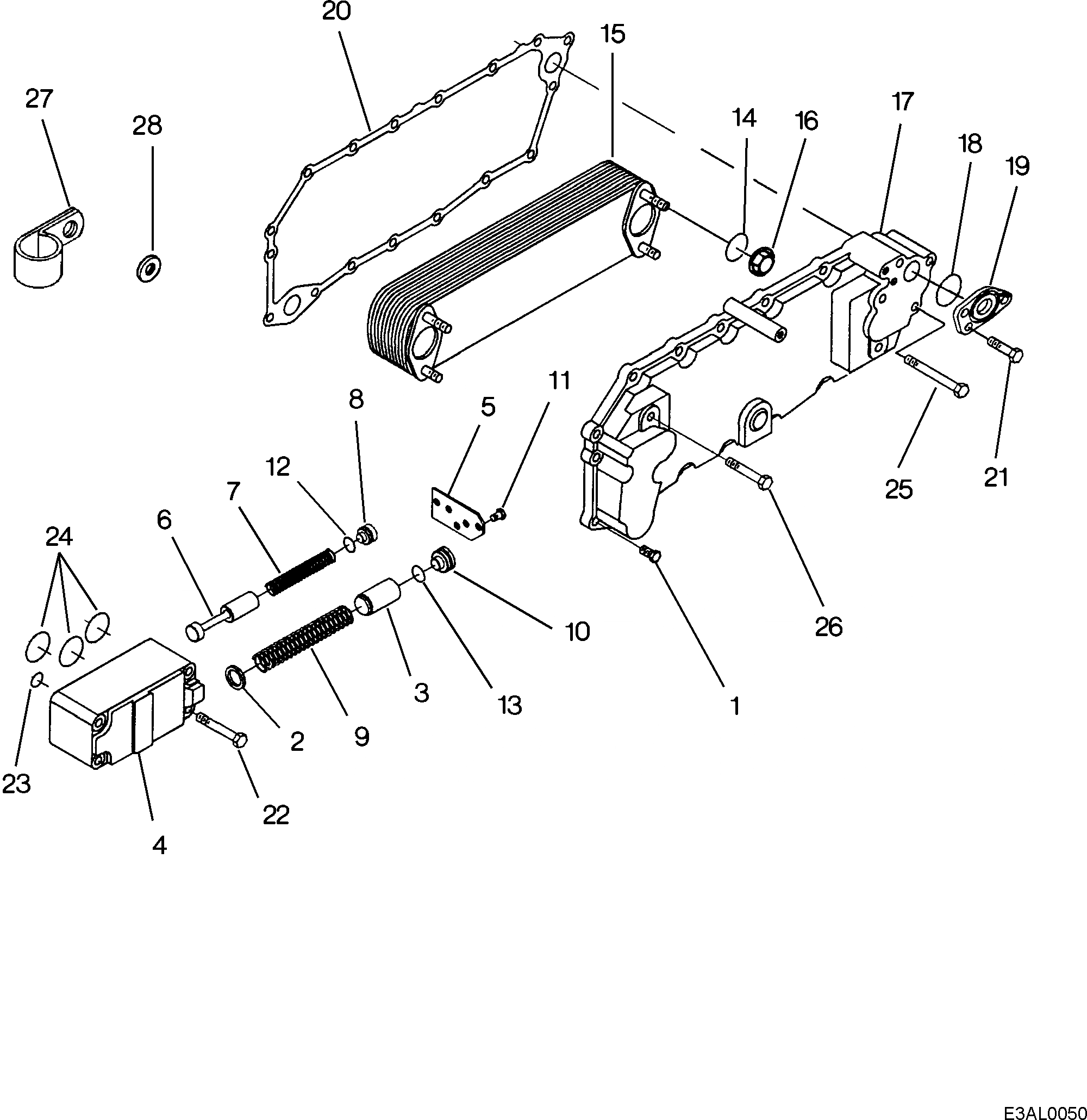 Схема запчастей Komatsu SAA12V140Z-E2-80 - СИСТЕМА СМАЗКИ МАСЛООХЛАДИТЕЛЬ ДВИГАТЕЛЬ