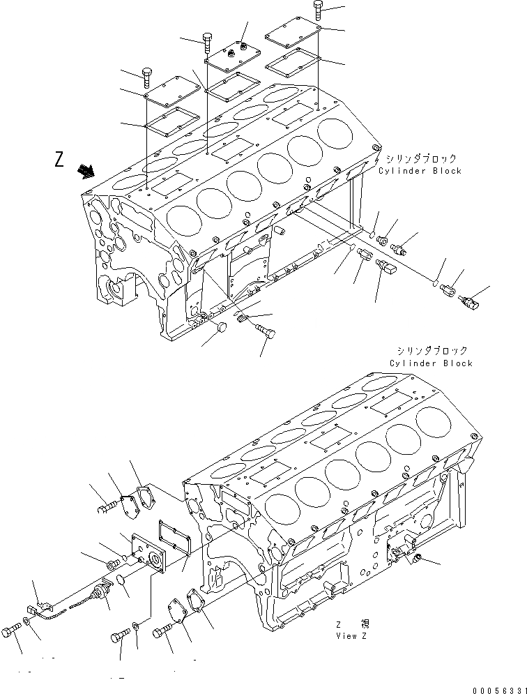 Схема запчастей Komatsu SAA12V140E-3A - ЭЛЕМЕНТЫ БЛОКА ЦИЛИНДРОВ (МАСЛ. ДАТЧИК¤ ПЕРЕКЛЮЧАТЕЛЬ И ВОДН. ЛИНИЯ ОБОГРЕВАТЕЛЬ.)(№-) ДВИГАТЕЛЬ
