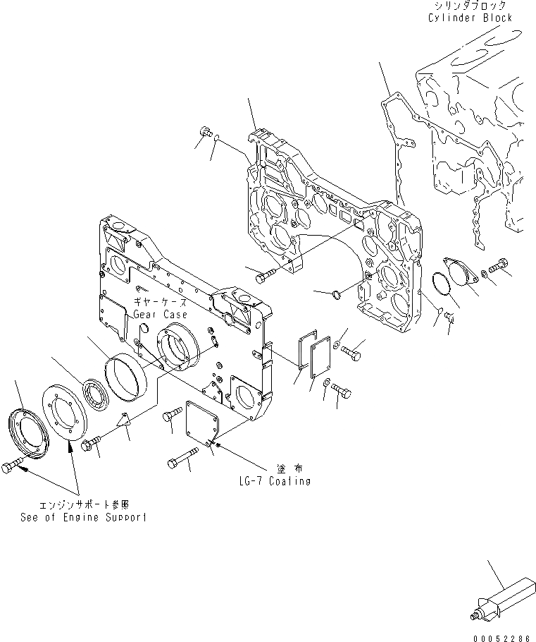 Схема запчастей Komatsu SAA12V140E-3A - КОРПУС ШЕСТЕРЕНН. ПЕРЕДАЧИ И ЭЛЕМЕНТЫ ПЕРЕДН. КРЫШКИ (БЕЗ VHMS СПЕЦ-Я.)(№-) ДВИГАТЕЛЬ
